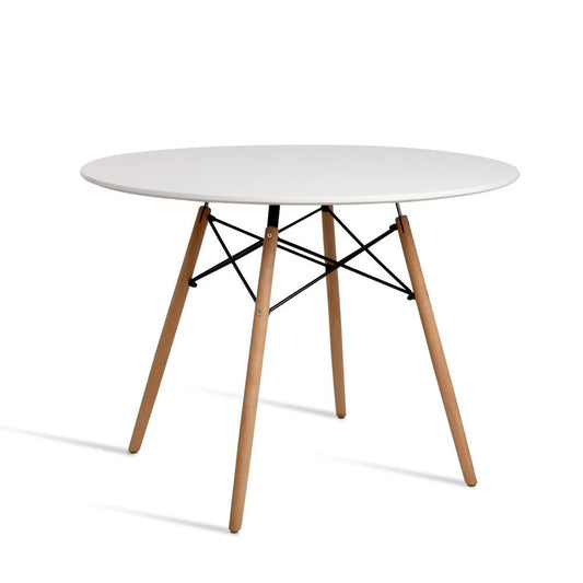 Round Dining Table 4-Seater Replica DSW Eiffel Timber White