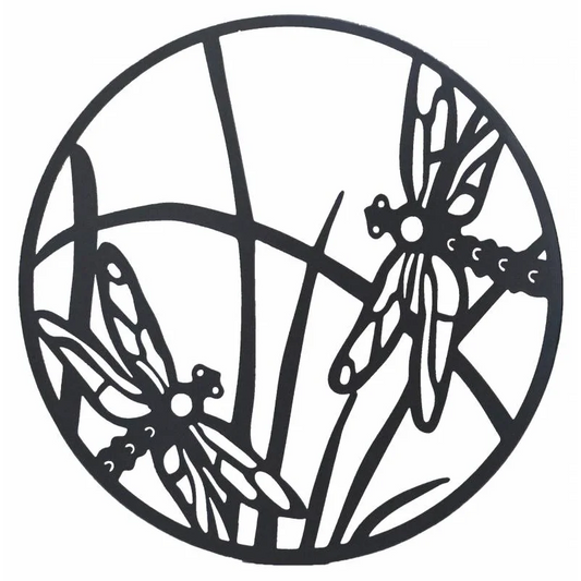 Round Dragonfly Metal Wall Art 40cm - Home & Garden > Wall