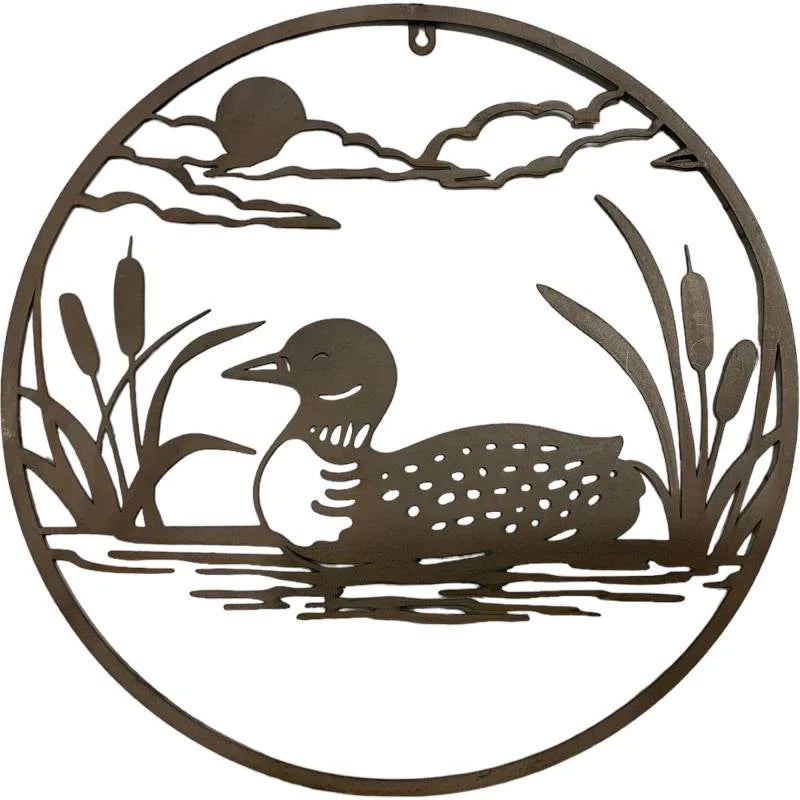 Round Duck Metal Wall Art 44x46cm - Home & Garden > Wall