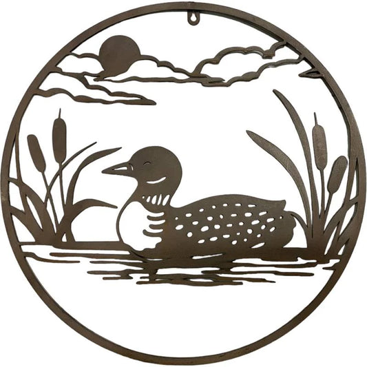 Round Duck Metal Wall Art 44x46cm - Home & Garden > Wall