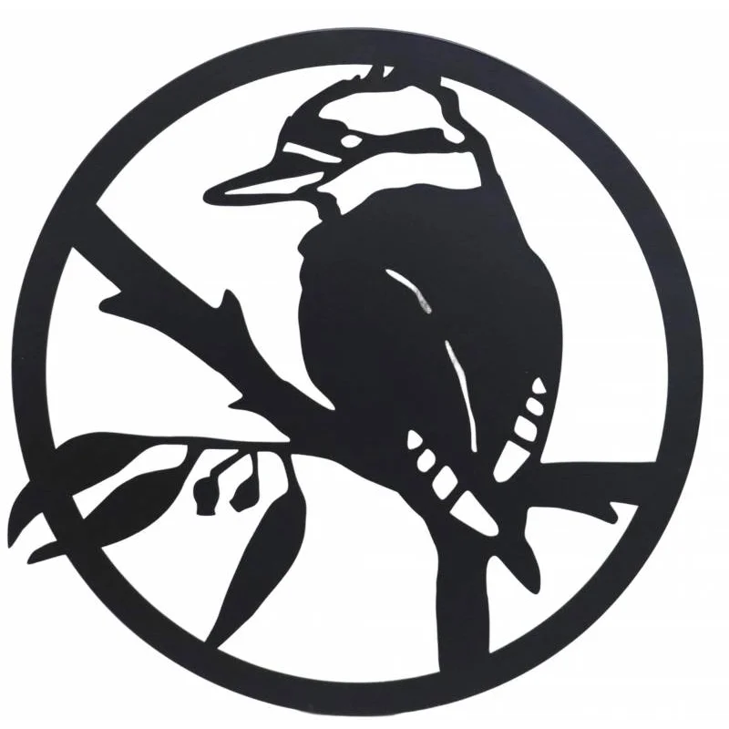 Round Kookaburra Metal Wall Art 60cm - Home & Garden > Wall