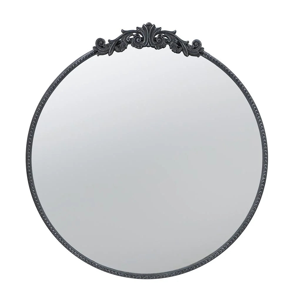 ROUND ORNATE METALLIC WALL MIRROR - Home & Garden > Decor >