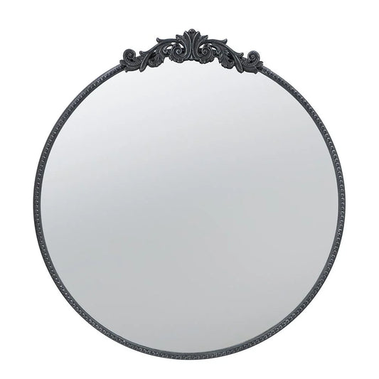 ROUND ORNATE METALLIC WALL MIRROR - Home & Garden > Decor >