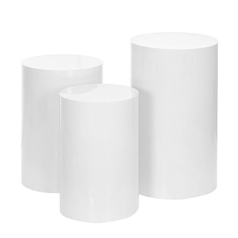 Round Plinth Cylinder Pedestal Stand 3pcs Wedding Decor