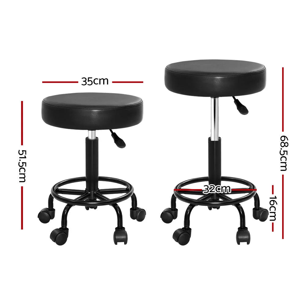 Round Salon Stool - Stools Black Swivel Barber Hair