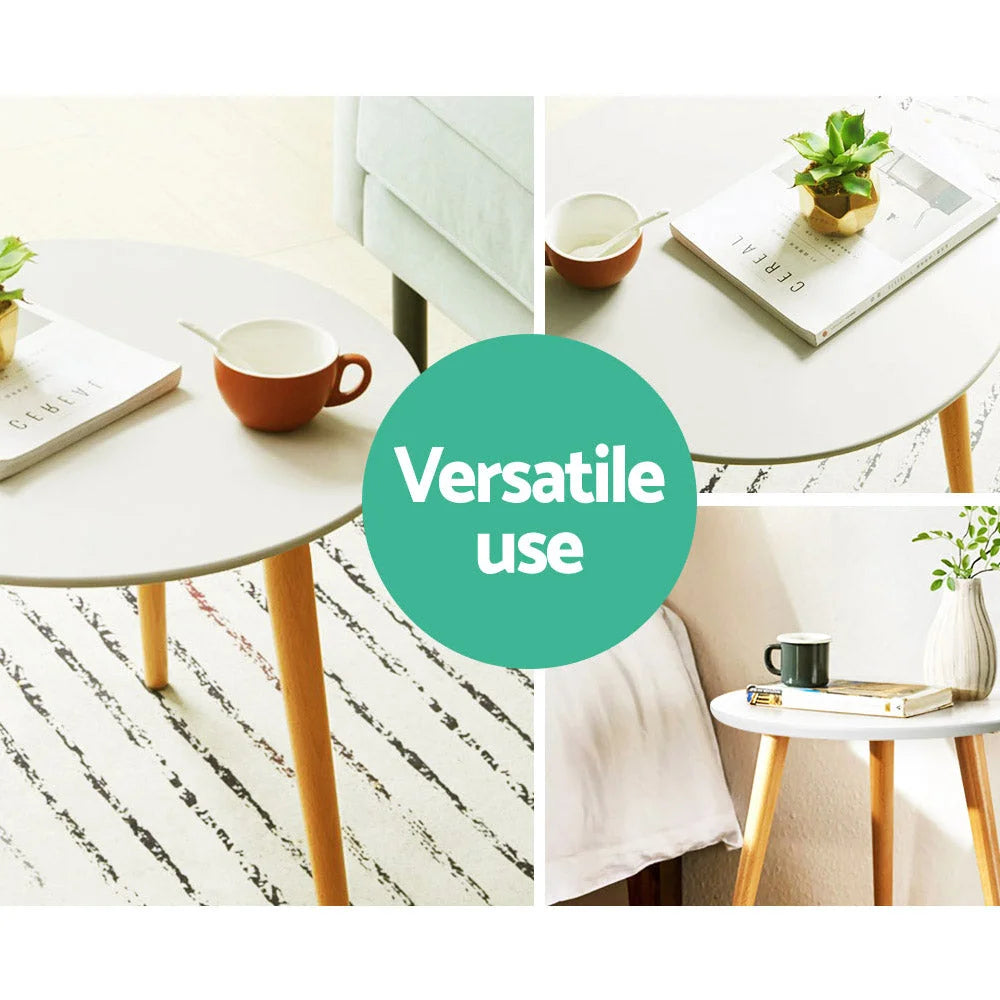 Round Side Table - White - Living Room