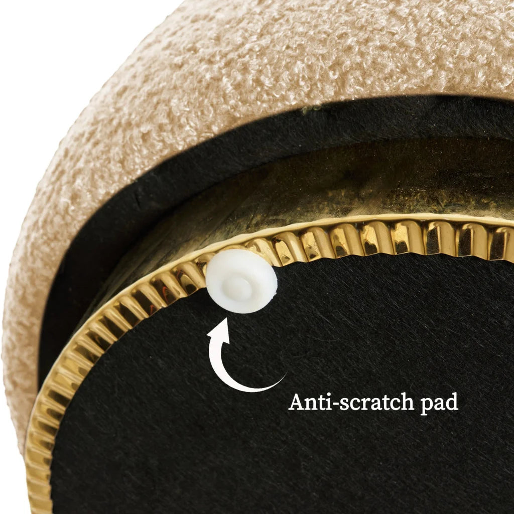 Round Stacked Ottoman Stool Teddy Fleece Fabric Foot Rest