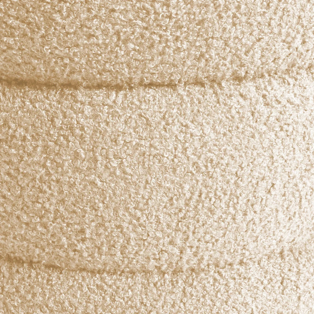 Round Stacked Ottoman Stool Teddy Fleece Fabric Foot Rest