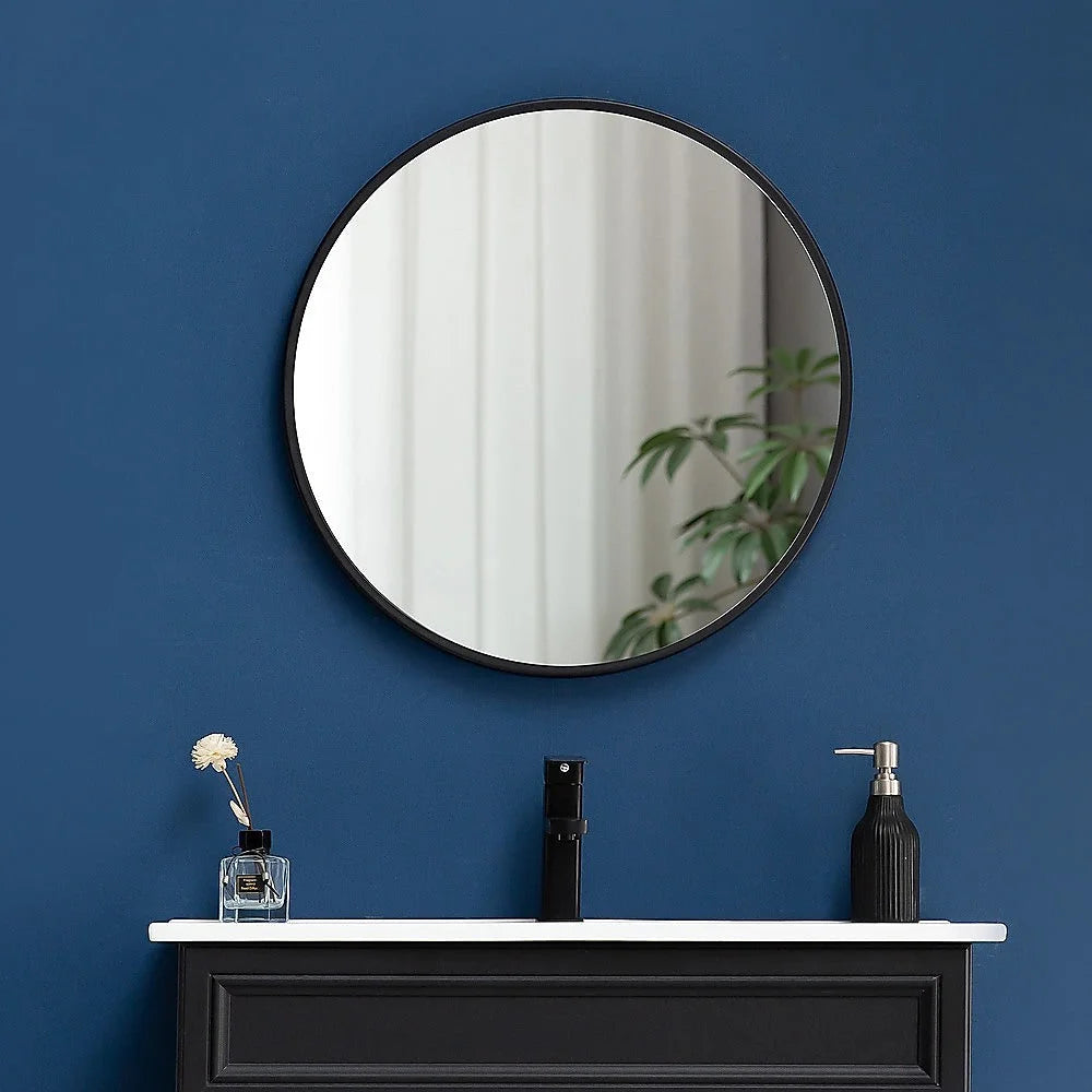Round Wall Mirror 70cm Bathroom Makeup Mirror - Della