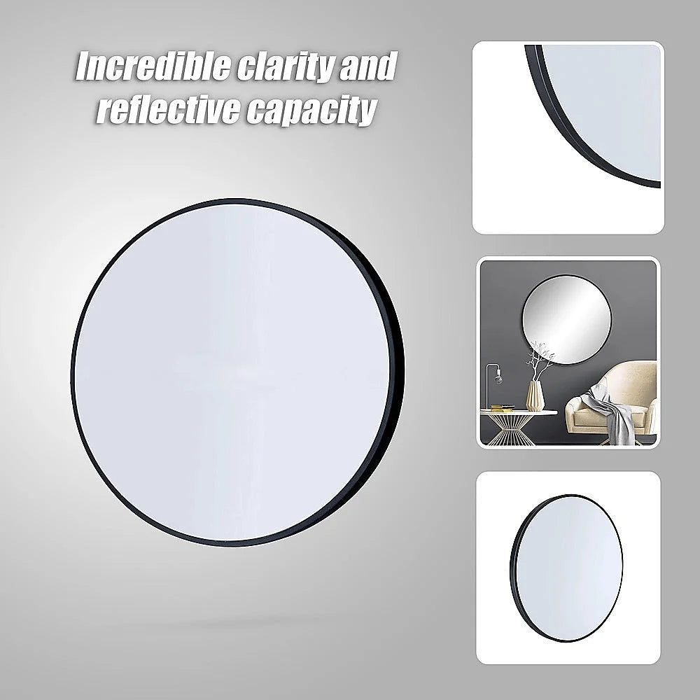 Round Wall Mirror 70cm Bathroom Makeup Mirror - Della