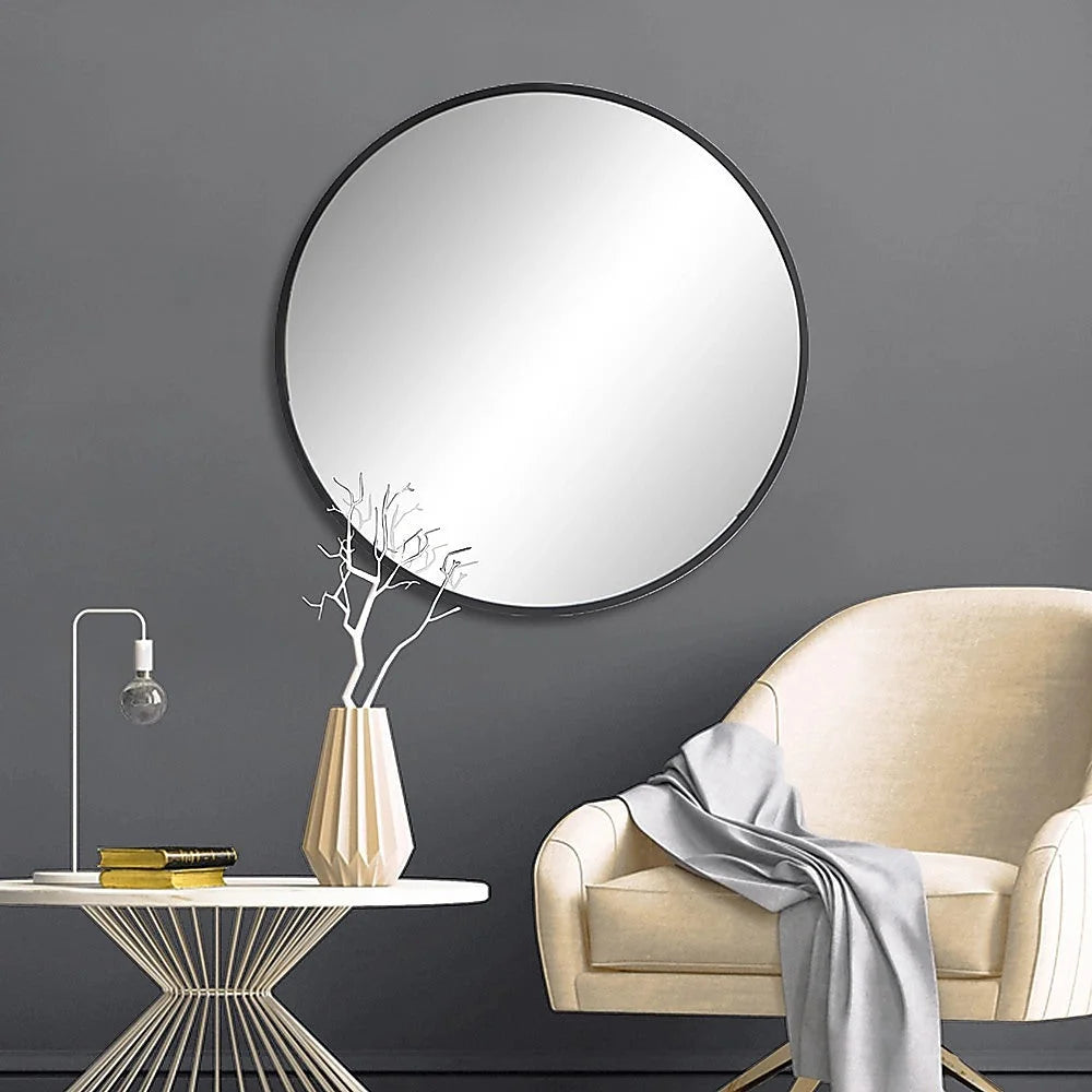 Round Wall Mirror 70cm Bathroom Makeup Mirror - Della