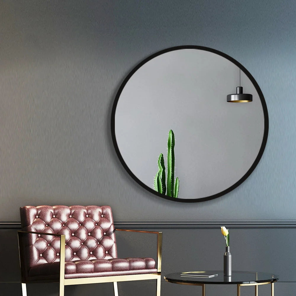 Round Wall Mirror 70cm Makeup Frameless Bathroom Mirror