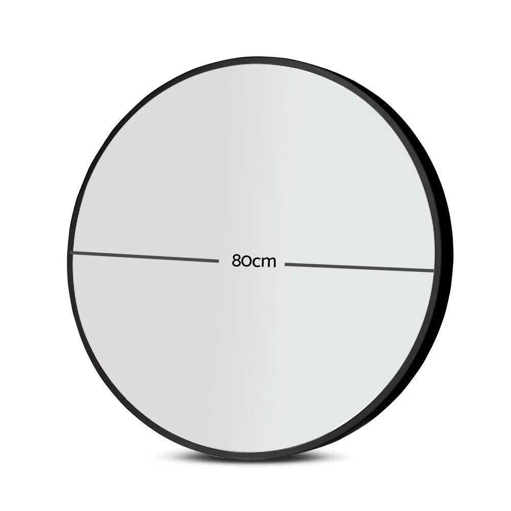 Round Wall Mirror 80cm Frameless - Bedroom