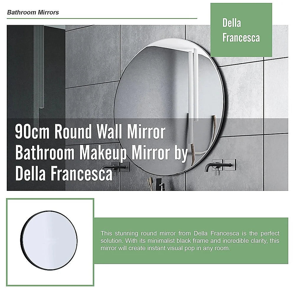 Round Wall Mirror Bathroom Makeup 90cm By Della Francesca