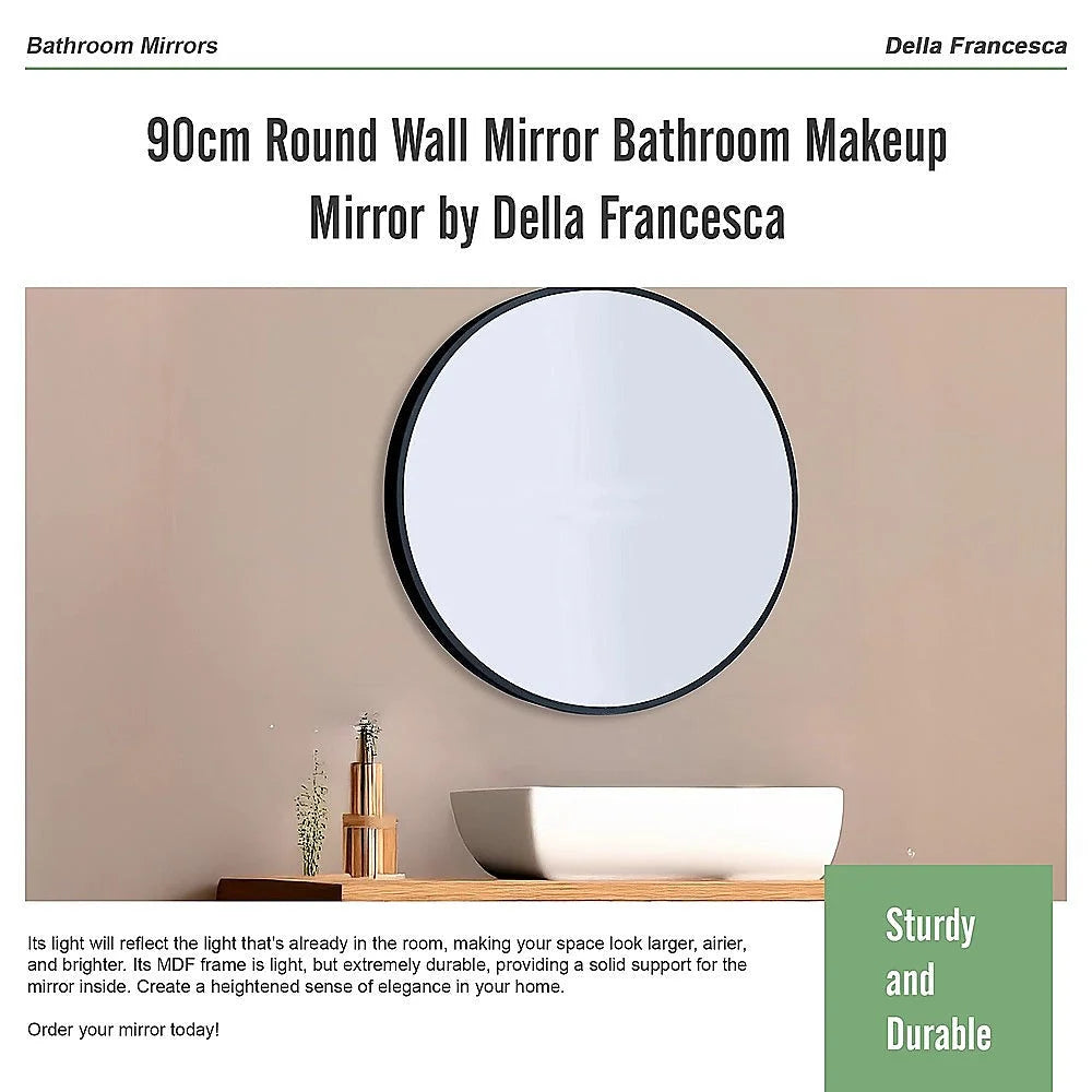 Round Wall Mirror Bathroom Makeup 90cm By Della Francesca
