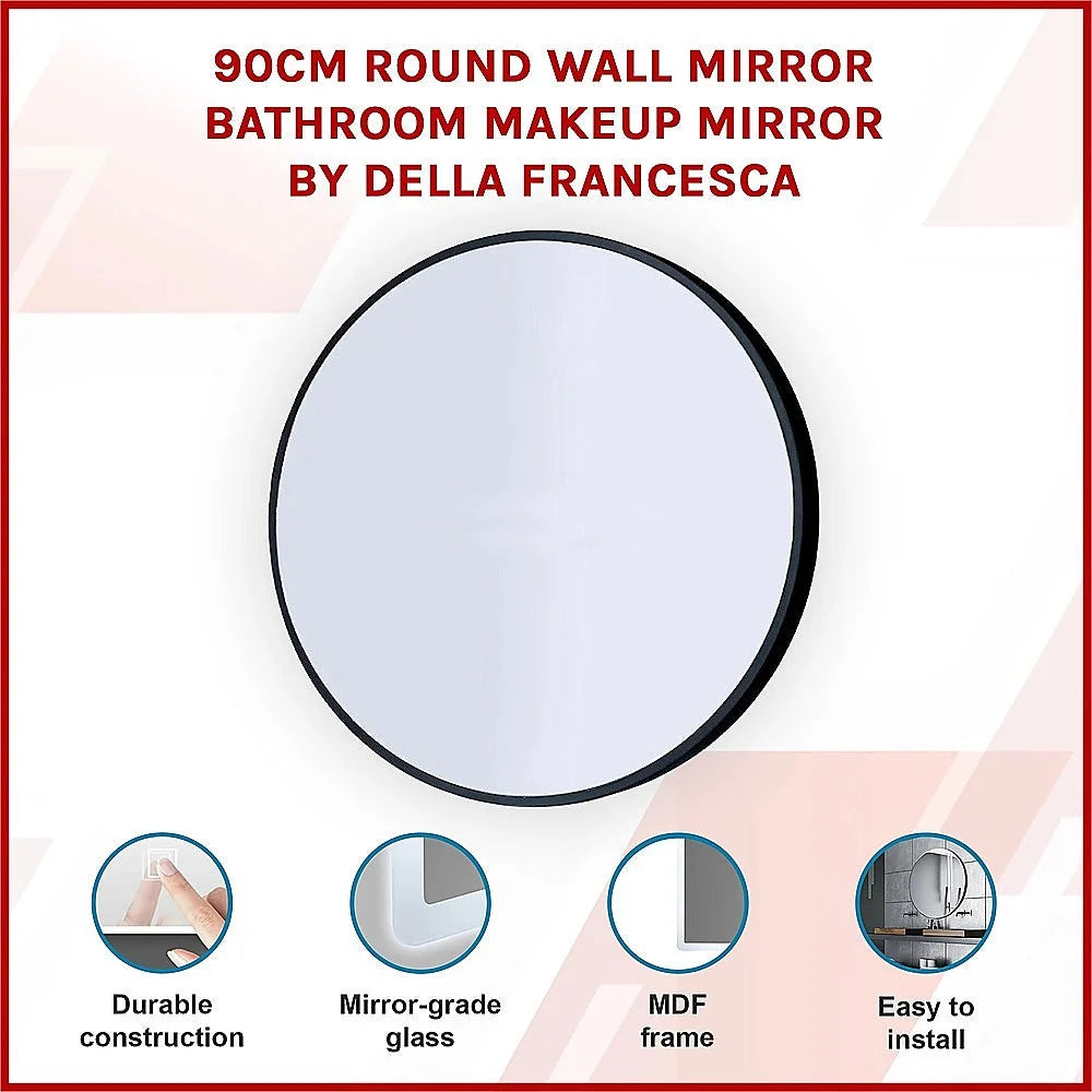 Round Wall Mirror Bathroom Makeup 90cm By Della Francesca