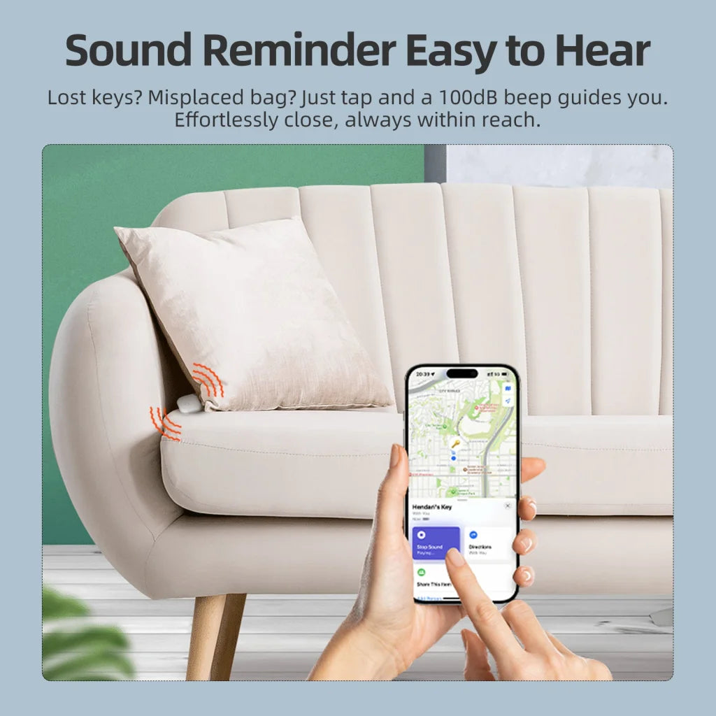 (Round White) Mini GPS Tracker - Apple Find My Enabled Key