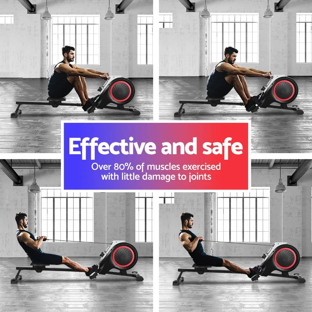 Rowing Machine Foldable 16 Levels Magnetic Rower Gym Cardio