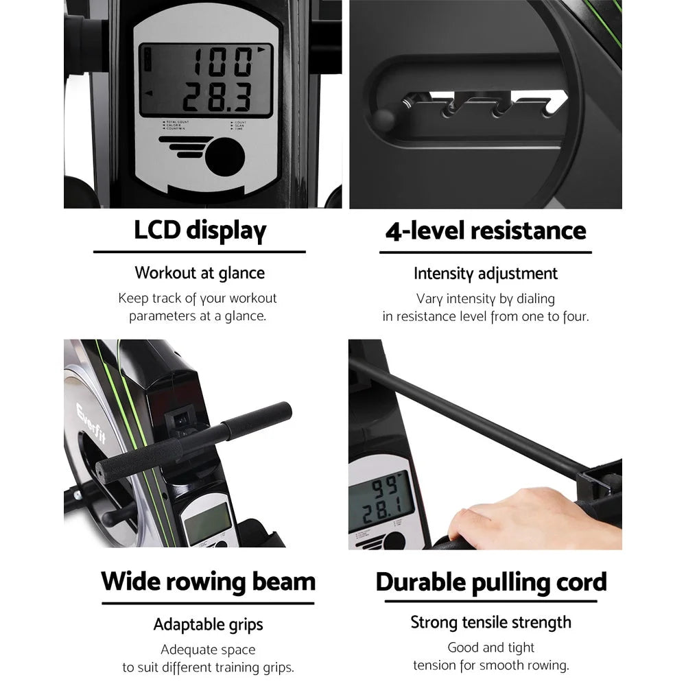 Rowing Machine Rower - Exercise Resistance Home Gym