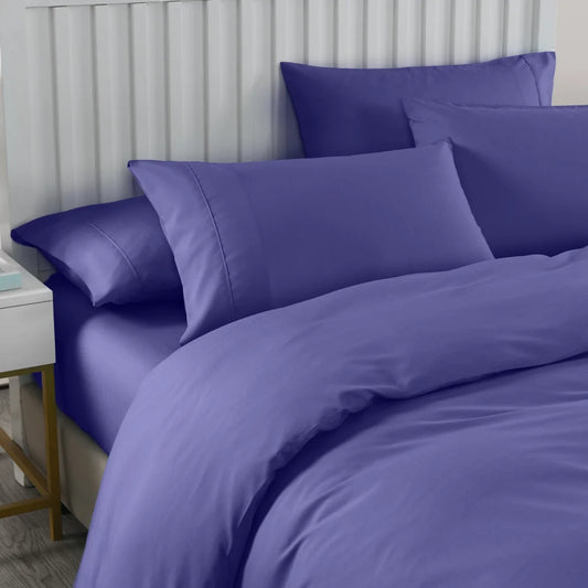 Blue bamboo 2000tc 6 piece set royal with comfort sheet quilt cover