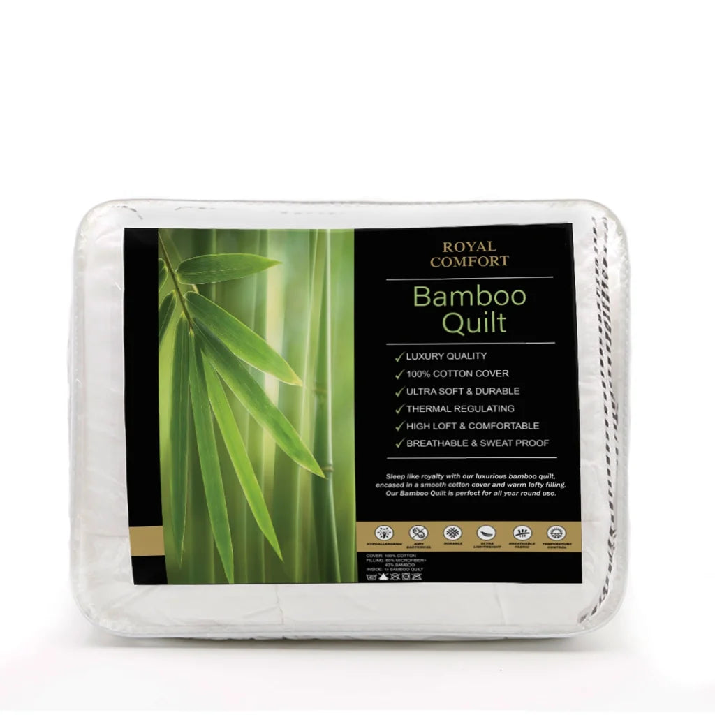 Royal Comfort Bamboo Blend Quilt 250GSM Luxury Doona Duvet