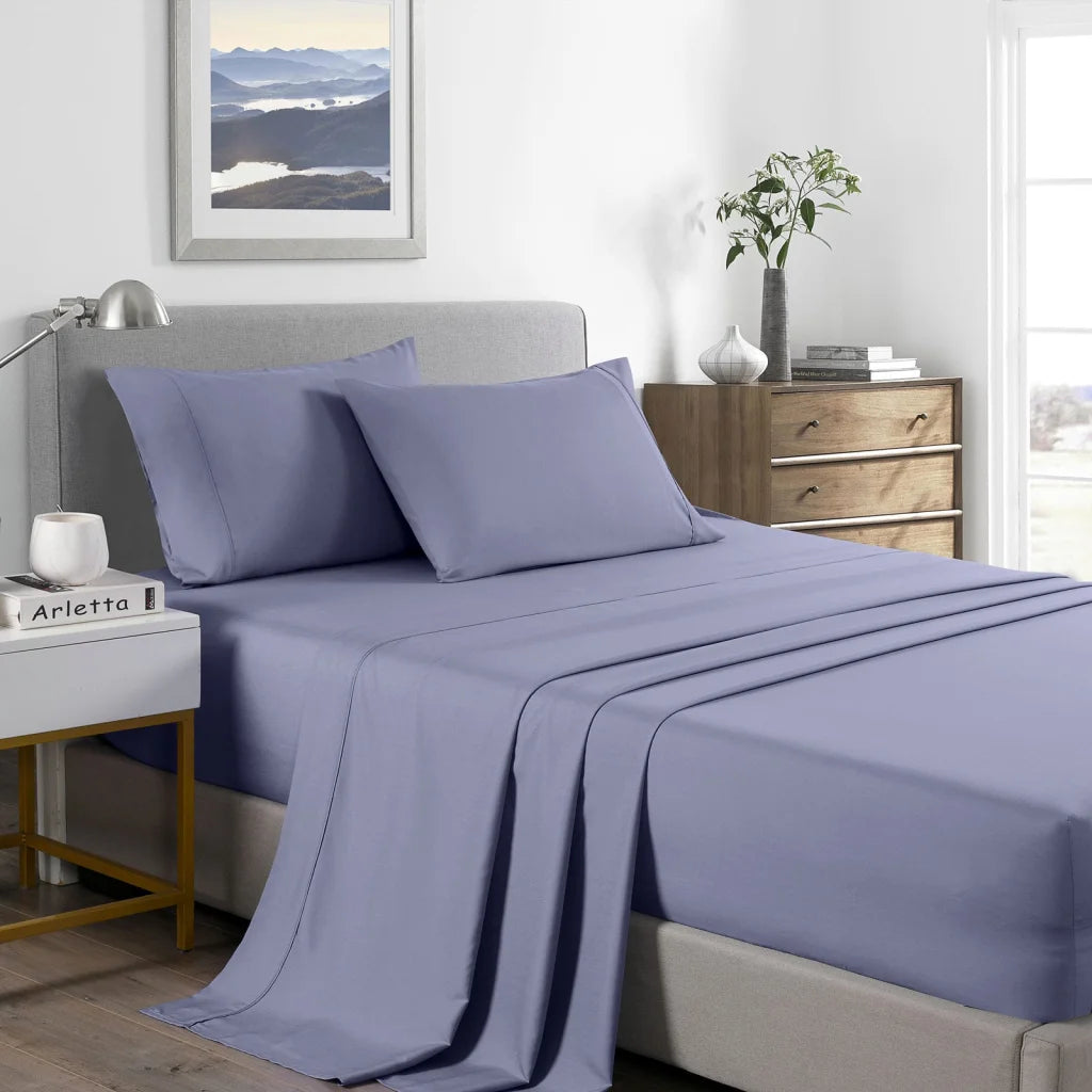 Royal Comfort Bamboo Cooling 2000TC Sheet Set - King Lilac Grey