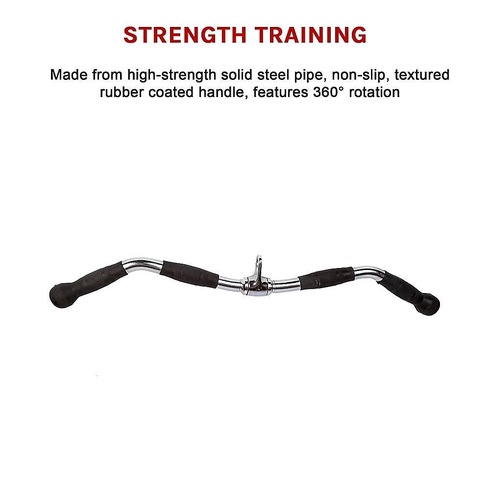 Rubber-Coated Revolving Curl Row Bar Attachment - Randy &