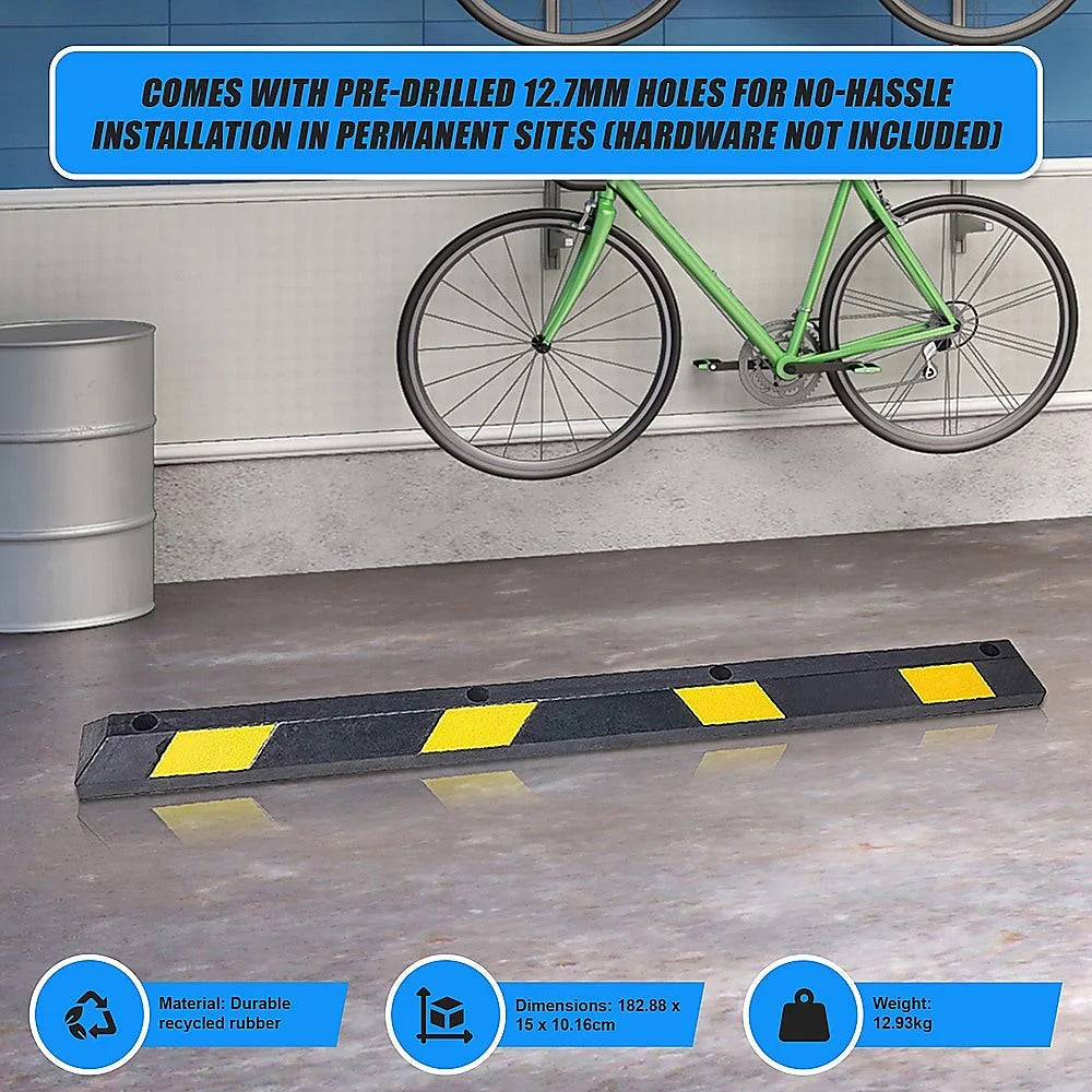 Rubber Curb Parking Guide 180cm Heavy Duty Wheel Driveway