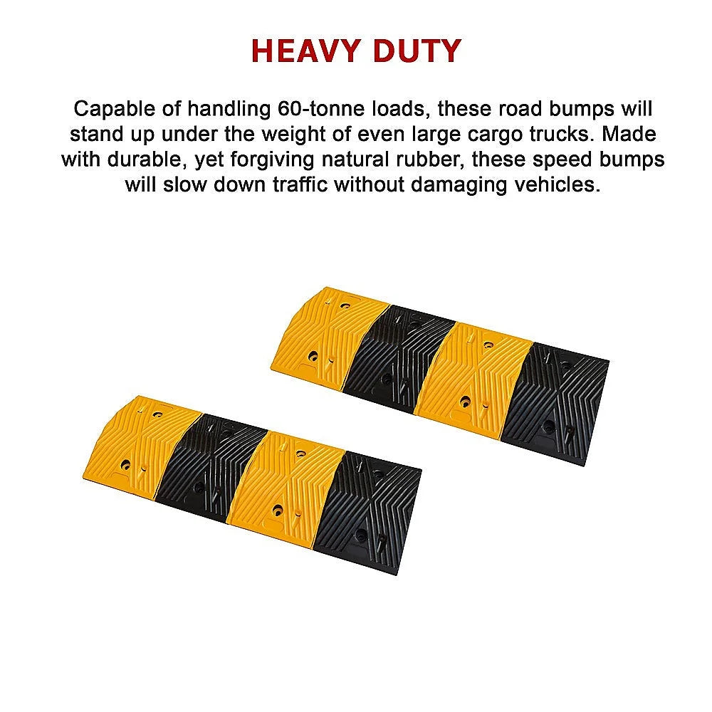 Rubber Speed Bump Hump Load 60T Pair of 1m Road Humps