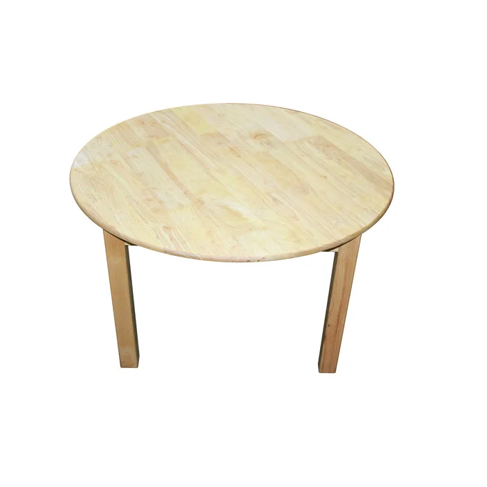 Rubberwood Round Dining Table 90CM - Furniture