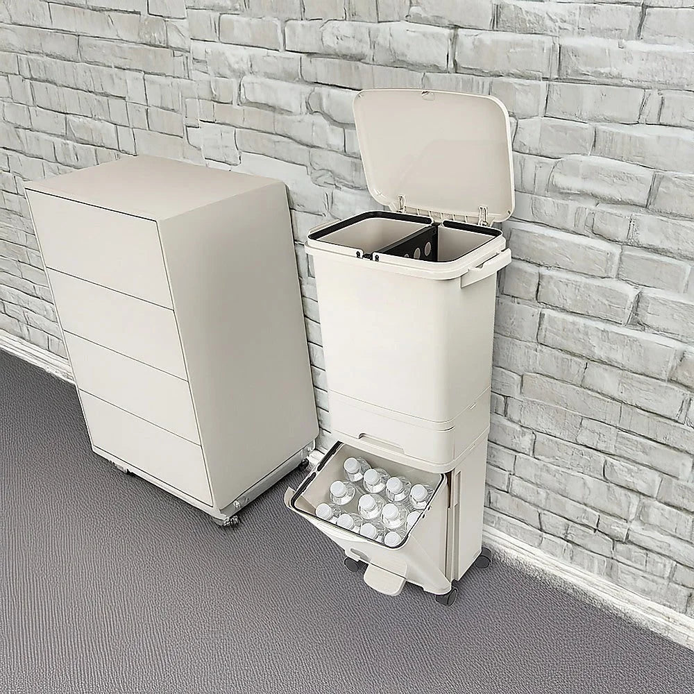 Rubbish Bin 42L Waste Trash Can Pedal Recycling Kitchen