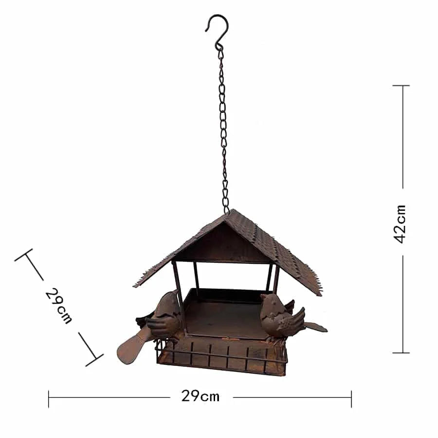 Rust Hanging Birdhouse w 2 Birds 42cm - Baby & Kids > Baby