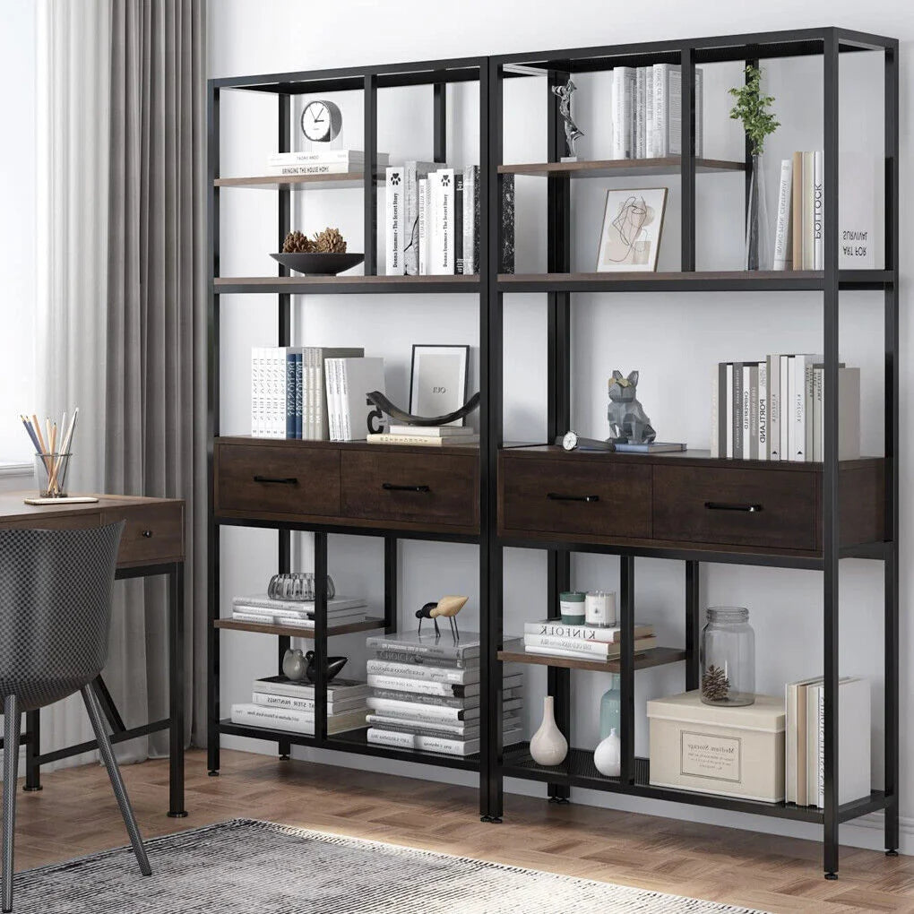 Rustic Accent Bookshelf 90CM Wide Plant Display Rack - Home