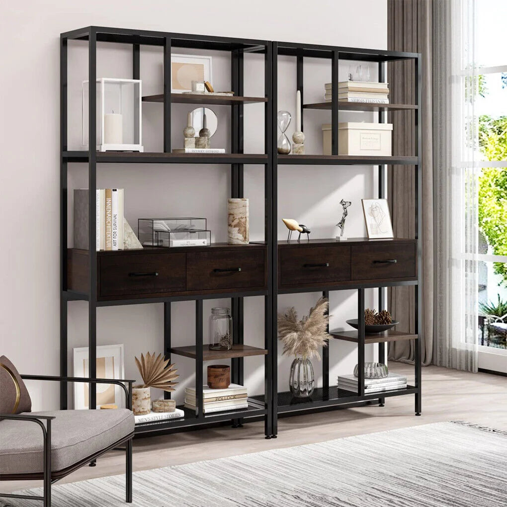Rustic Accent Bookshelf 90CM Wide Plant Display Rack - Home