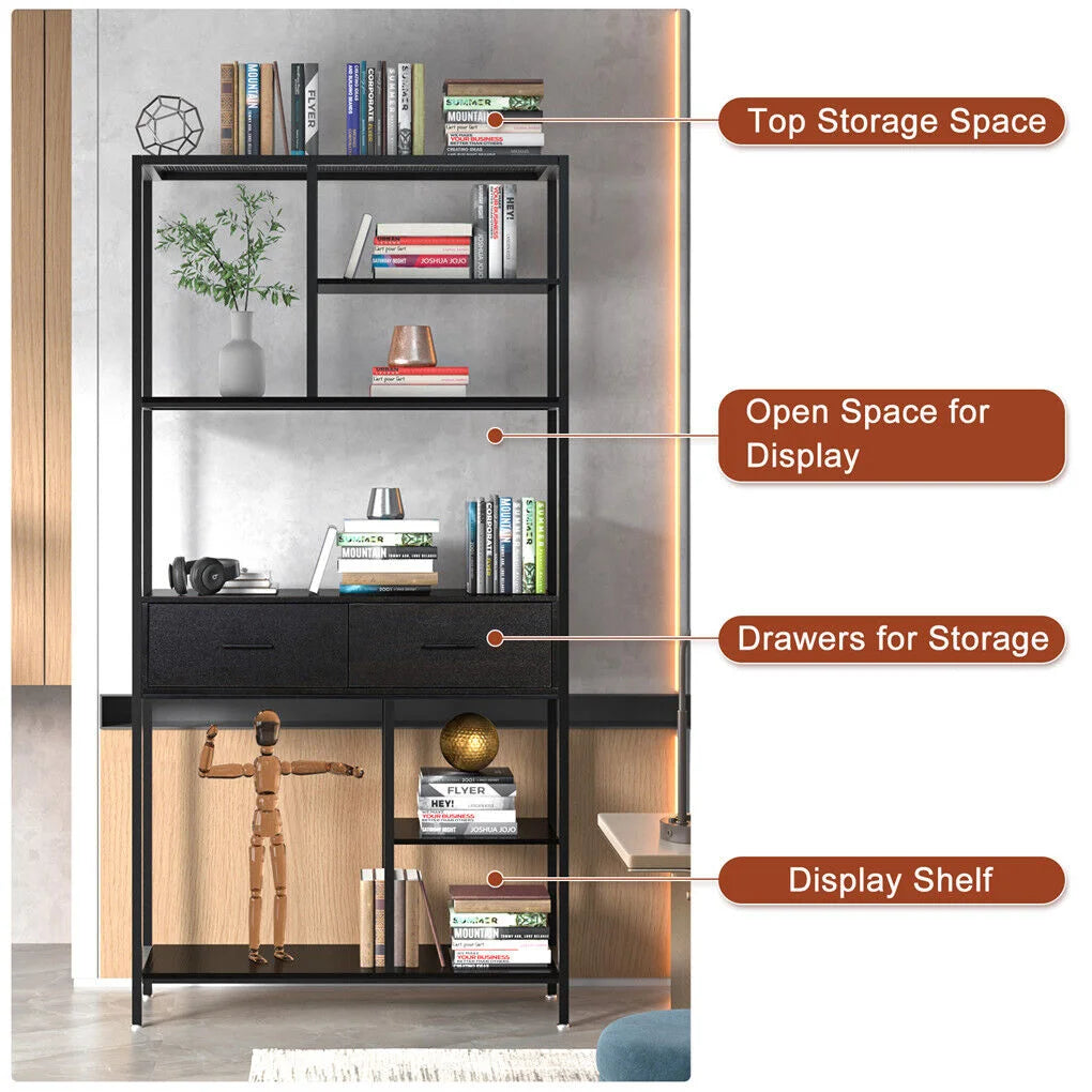 Rustic Accent Bookshelf 90CM Wide Plant Display Rack - Home