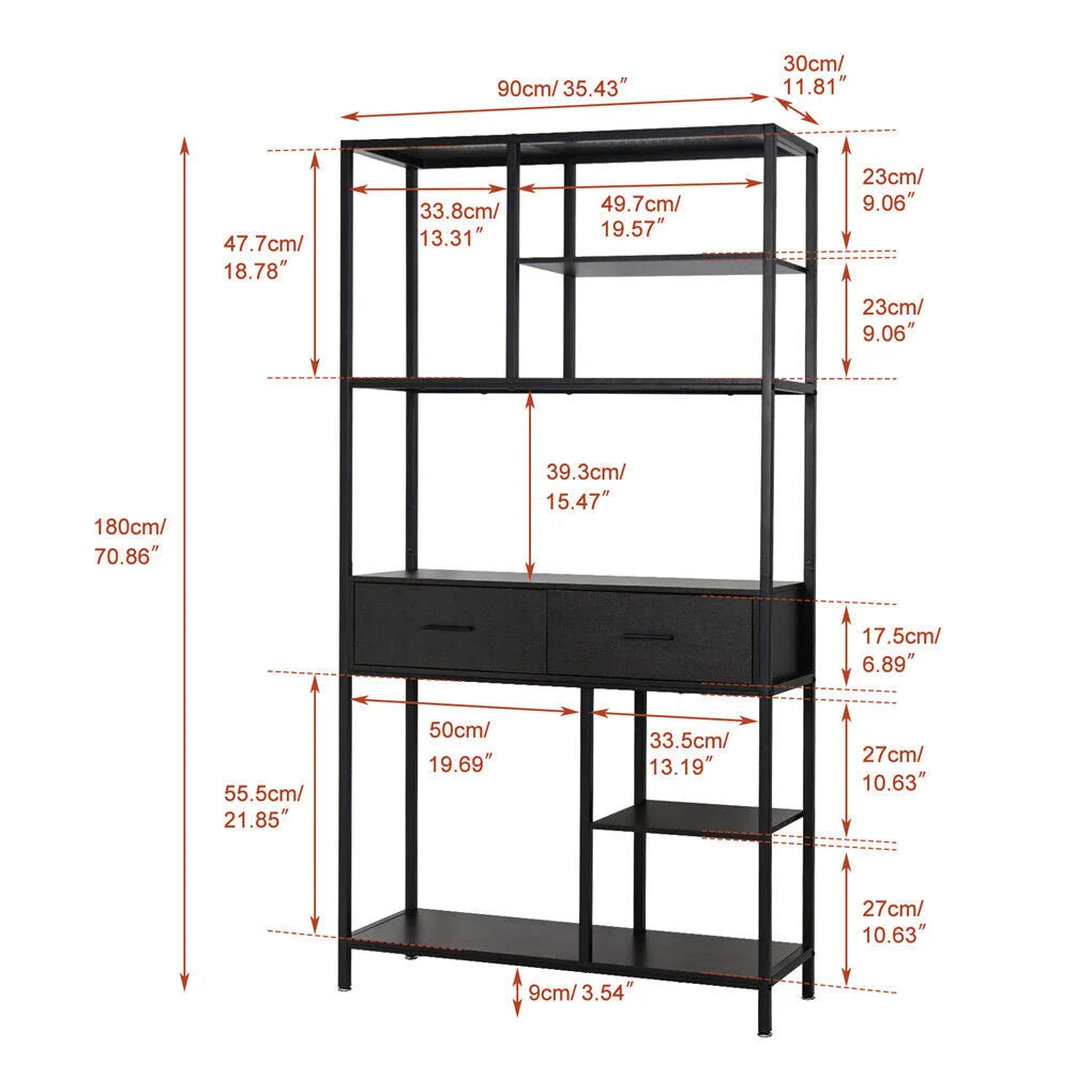Rustic Accent Bookshelf 90CM Wide Plant Display Rack - Home