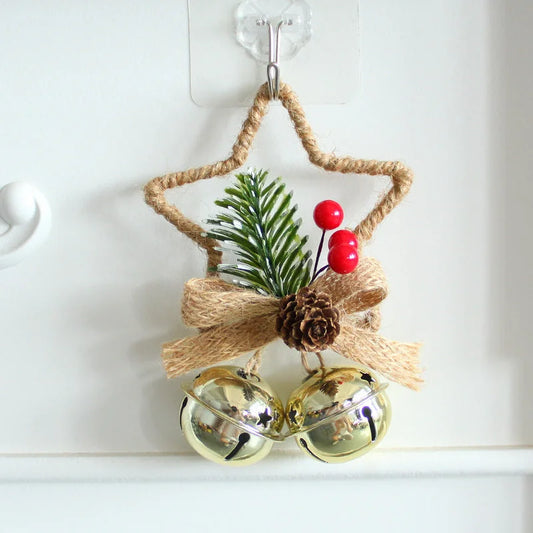 Rustic Christmas Star Ornament with Pinecone Berries