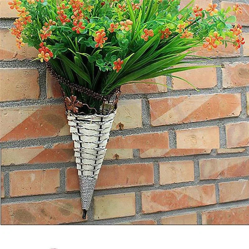 Rustic Hanging Rattan Vase for Farmhouse Decor - Home &