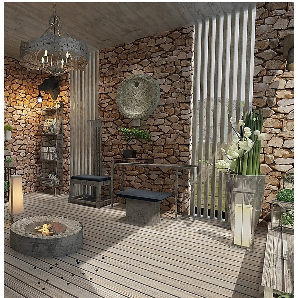 Rustic Rock Brick Wallpaper Self-Adhesive Peel and Stick