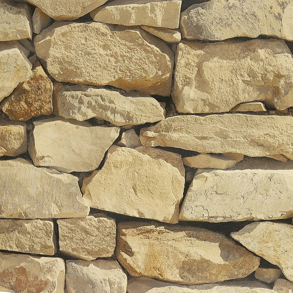 Rustic Rock Brick Wallpaper Self-Adhesive Peel and Stick