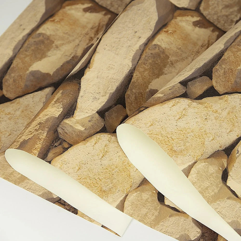 Rustic Rock Brick Wallpaper Self-Adhesive Peel and Stick
