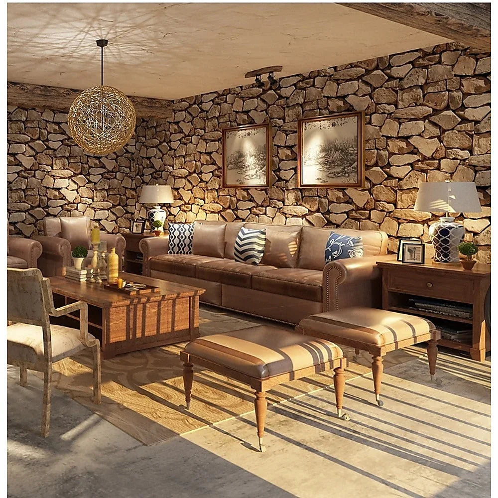 Rustic Rock Brick Wallpaper Self-Adhesive Peel and Stick
