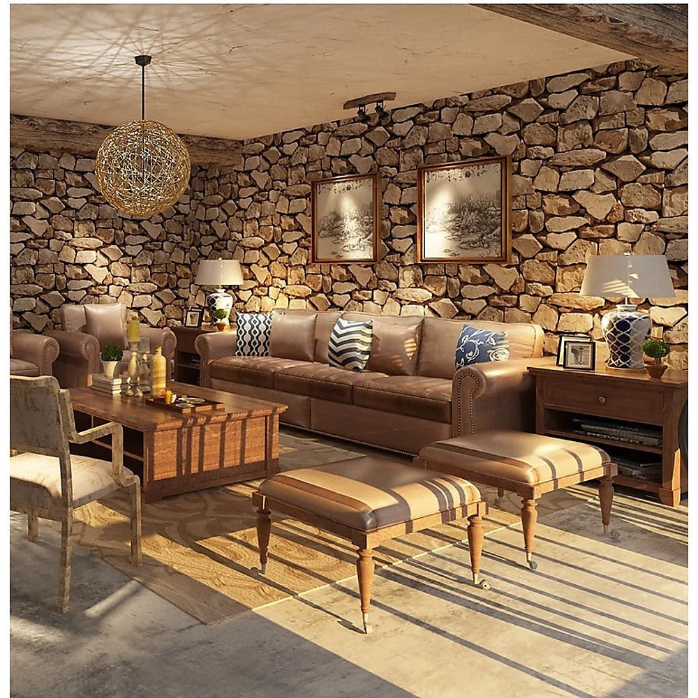 Rustic Rock Brick Wallpaper Self-Adhesive Peel and Stick