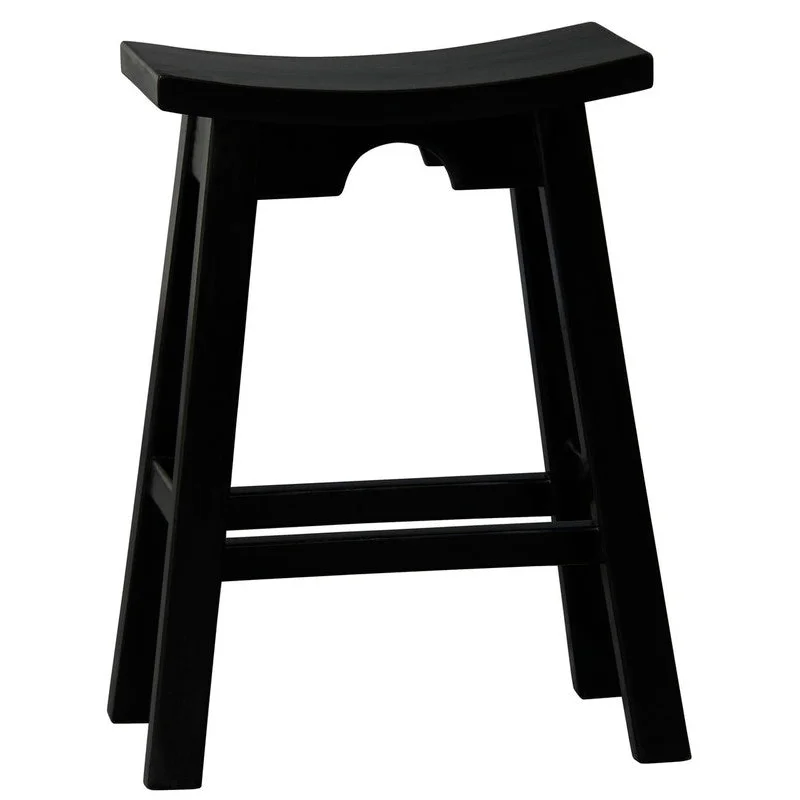 Ryo Solid Mahogany Kitchen Counter Stool - Black - Furniture