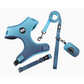 S Blue Adjustable Soft Pet Harness with Leash & Poop Bag