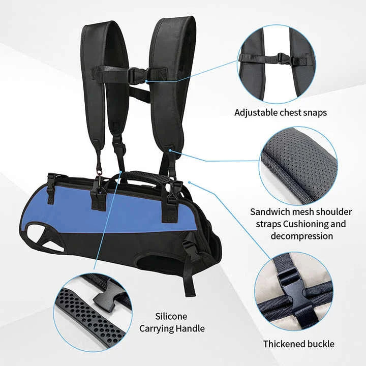 S Blue Multifunctional Pet Backpack with Adjustable Straps