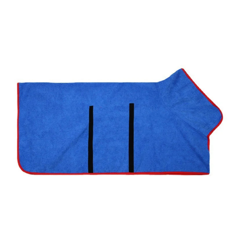 S Blue Pet Dog Quick-Dry Bathrobe - Absorbent Towel Robe