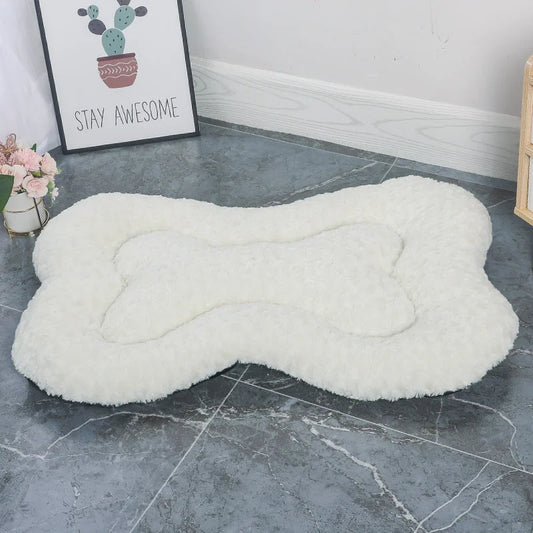 S White Rose Velvet Fish Scale Pet Bed - Creative