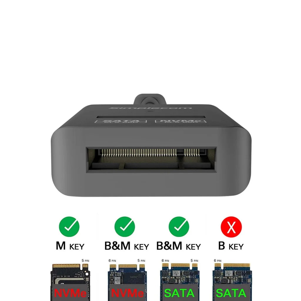 SA506 NVMe/SATA Dual Protocol M.2 SSD to USB-C Adapter