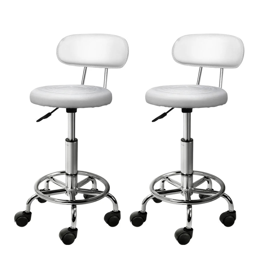Saddle Salon Stool Set of 2 Swivel Backrest Barber Chair